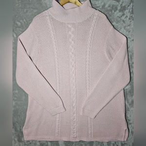 Yarnworks‎ Women's Acrylic Cable Knit Sweater Pink 3X